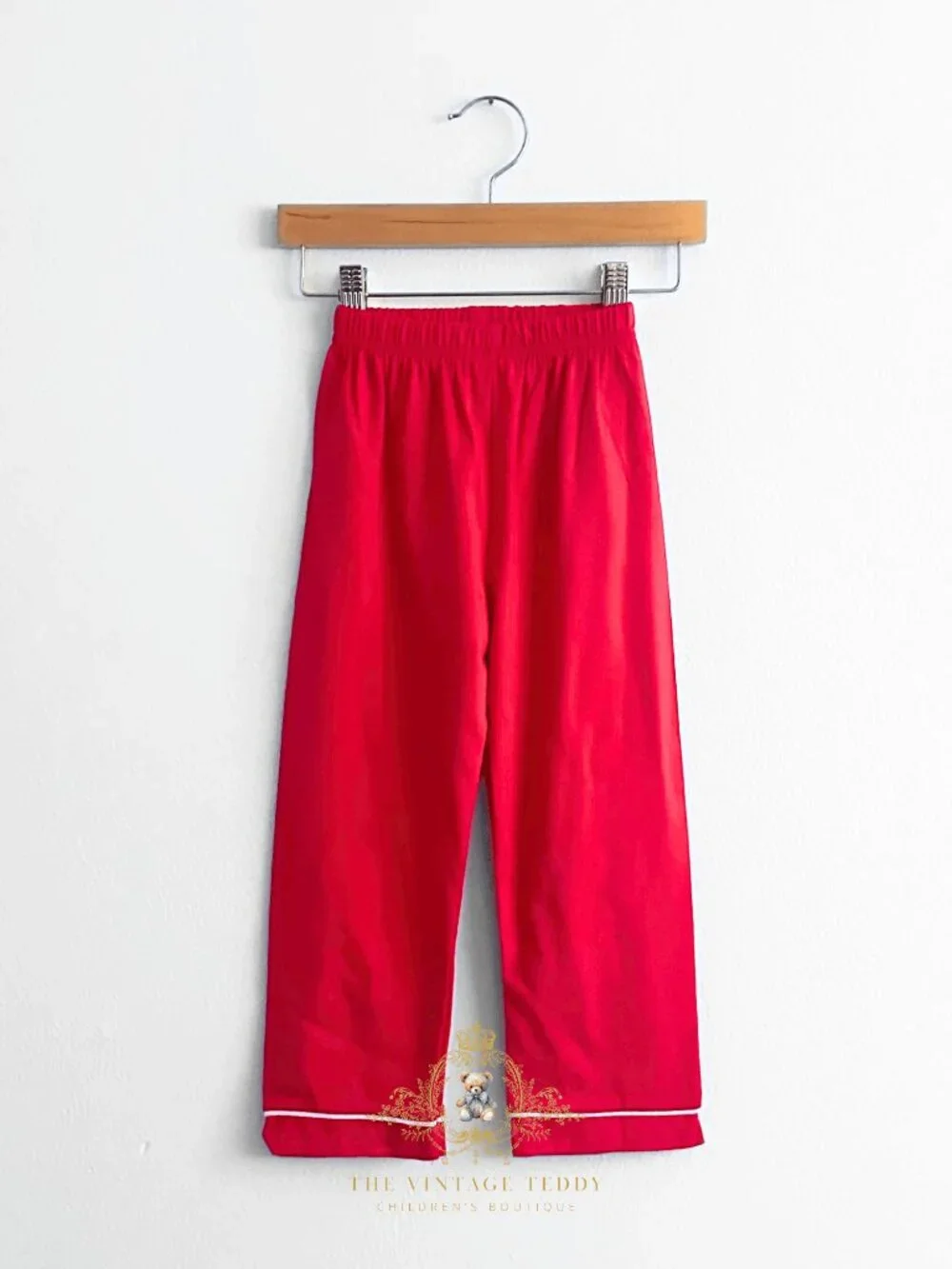 NWT Cute Boys Christmas Pajamas Set 2-Piece Long Sleeve Top & Pants Red 7Y-8Y